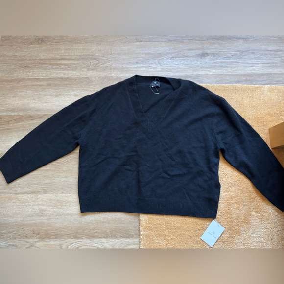 🍂NWT ANINE BING Lee Black Sweater 100% Cashmere - Picture 5 of 11
